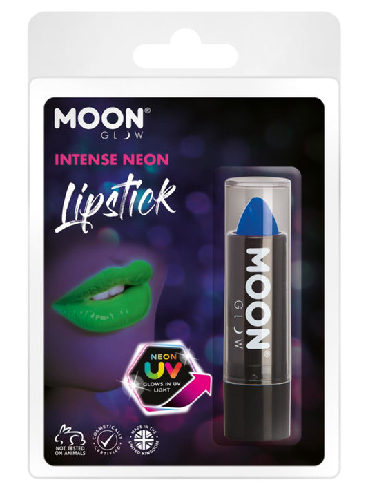 Moon Glow Intense Neon UV Lipstick, Intense Blue, Clamshell, 4.2g