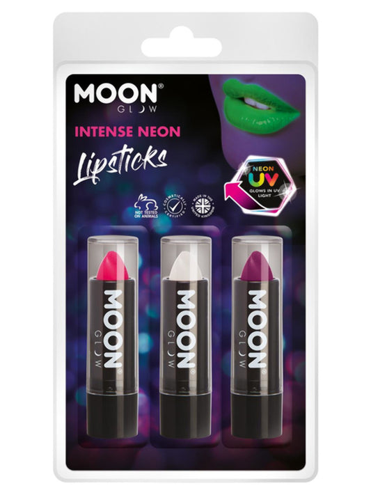 Moon Glow Intense Neon UV Lipstick, Clamshell 4.2g - Pink, White, Purple
