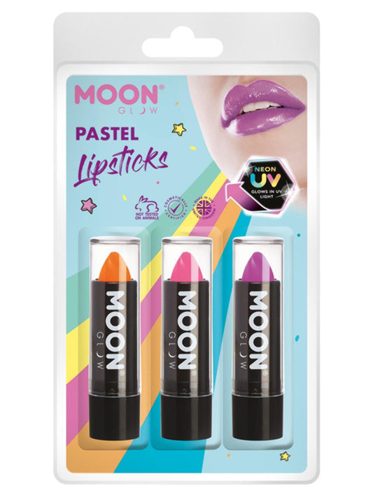 Moon Glow Pastel Neon UV Lipstick, Clamshell 4.2g - Orange, Pink, Lilac