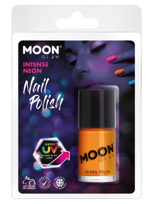 Moon Glow Intense Neon UV Nail Polish, Intense Ora, Clamshell, 14ml