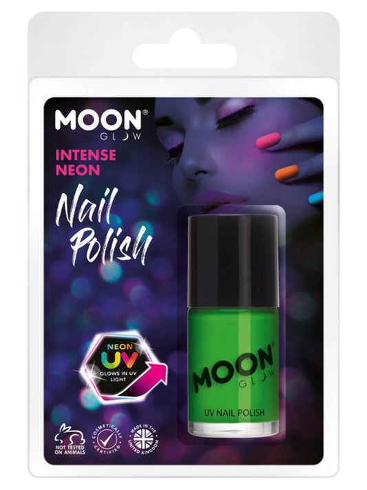 Moon Glow Intense Neon UV Nail Polish, Intense Gre, Clamshell, 14ml