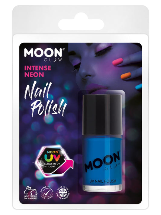 Moon Glow Intense Neon UV Nail Polish, Intense Blu, Clamshell, 14ml
