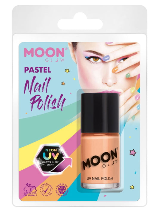 Moon Glow Pastel Neon UV Nail Polish, Pastel Orang, Clamshell, 14ml