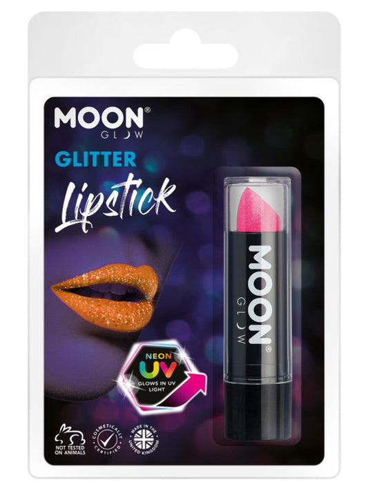 Moon Glow - Neon UV Glitter Lipstick, Magenta, 4.2g Clamshell 