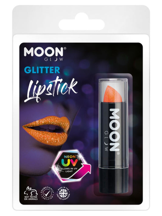 Moon Glow - Neon UV Glitter Lipstick, Orange, 4.2g Clamshell 
