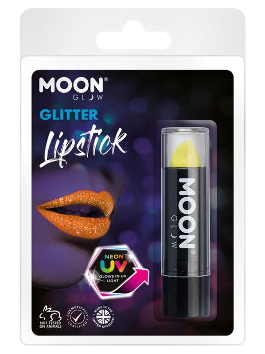 Moon Glow - Neon UV Glitter Lipstick, Yellow, 4.2g Clamshell