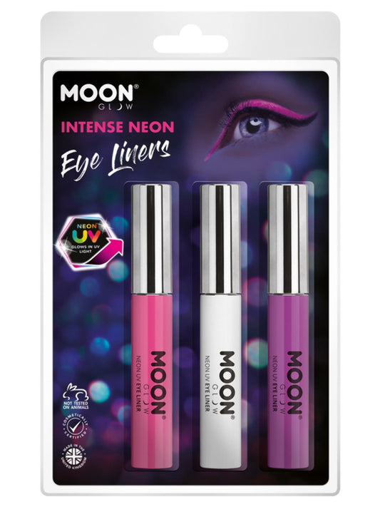 Moon Glow Intense Neon UV Eye Liner, Clamshell, 10ml - Pink, White, Purple