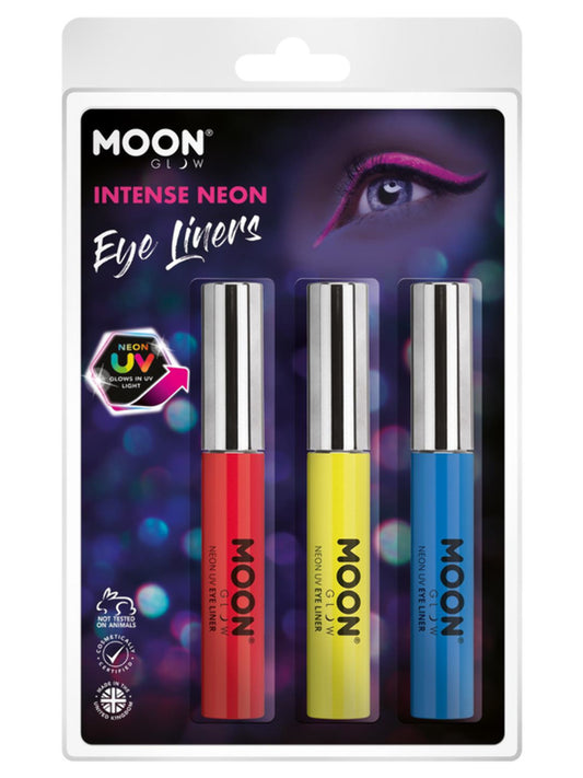 Moon Glow Intense Neon UV Eye Liner, Clamshell, 10ml - Red, Yellow, Blue