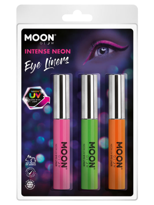 Moon Glow Intense Neon UV Eye Liner, Clamshell, 10ml - Pink, Green, Orange