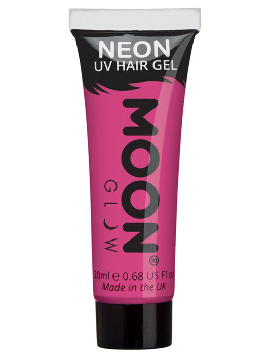 Moon Glow Intense Neon UV Hair Gel, Intense Pink, Single, 20ml