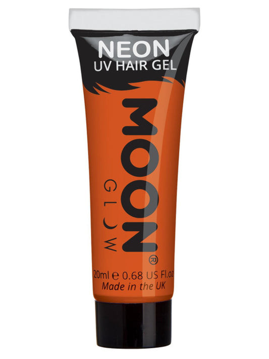 Moon Glow Intense Neon UV Hair Gel, Intense Orange, Single, 20ml