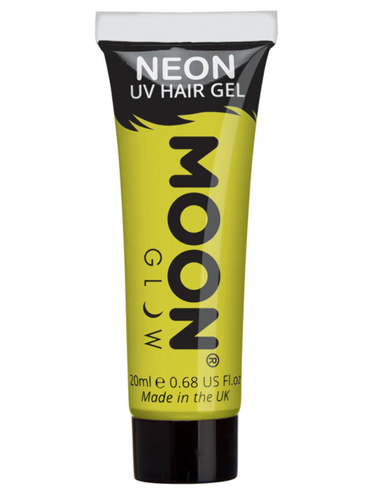Moon Glow Intense Neon UV Hair Gel, Intense Yellow, Single, 20ml