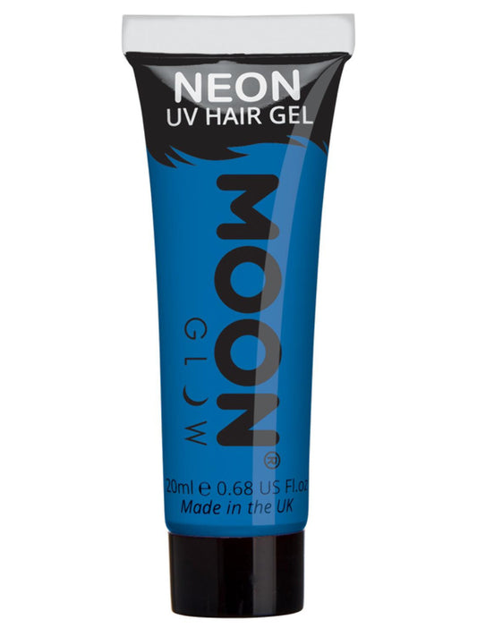 Moon Glow Intense Neon UV Hair Gel, Intense Blue, Single, 20ml