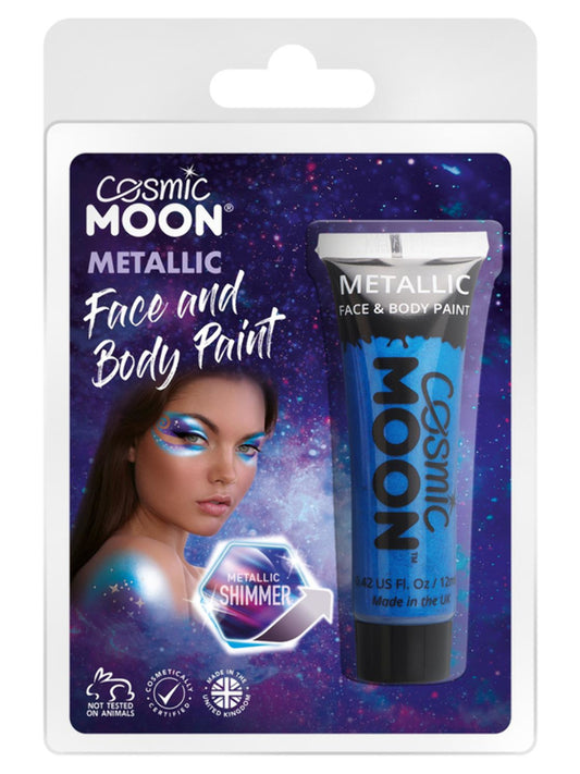 Cosmic Moon Metallic Face & Body Paint, Blue, Clamshell, 12ml