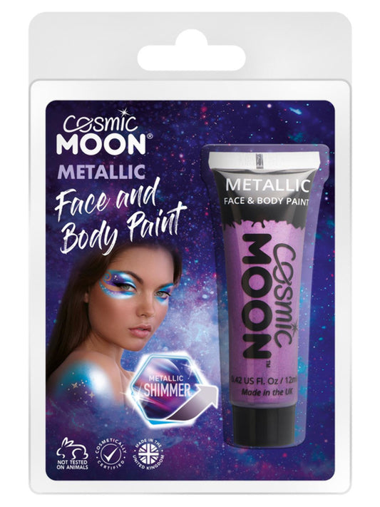 Cosmic Moon Metallic Face & Body Paint, Purple, Clamshell, 12ml