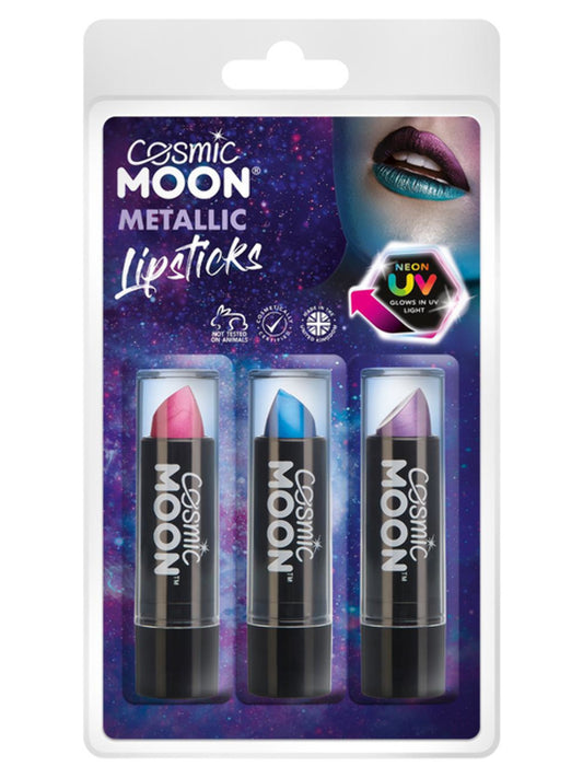 Cosmic Moon Metallic Lipstick, Clamshell, 4.2g, Pink, Purple, Blue
