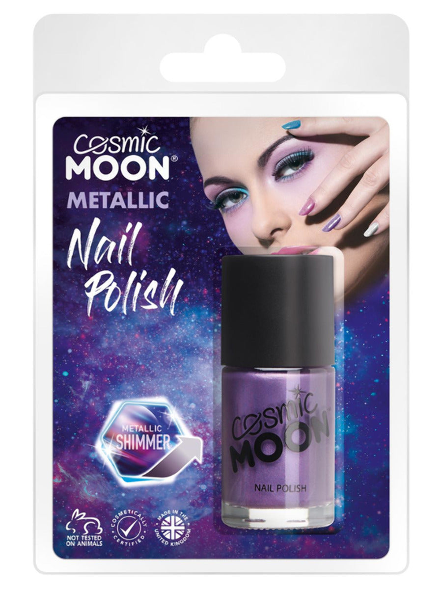 Cosmic Moon Metaillic Nail Polish, Purple, Clamshell, 14ml