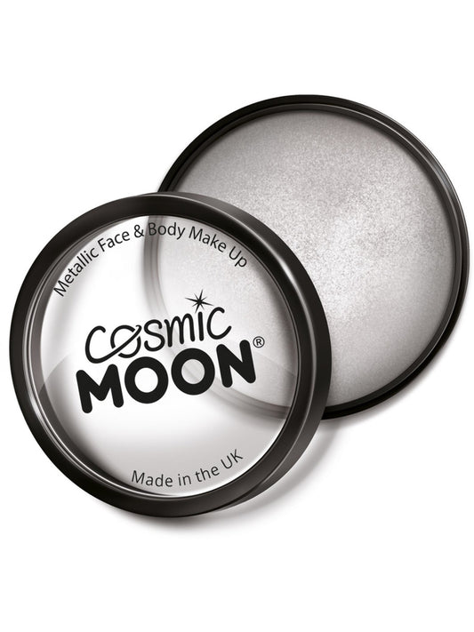Cosmic Moon Metallic Pro Face Paint Cake Pots, Sil, Single, 36g