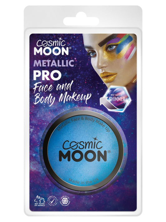 Cosmic Moon Metallic Pro Face Paint Cake Pots, Blu, Clamshell, 36g