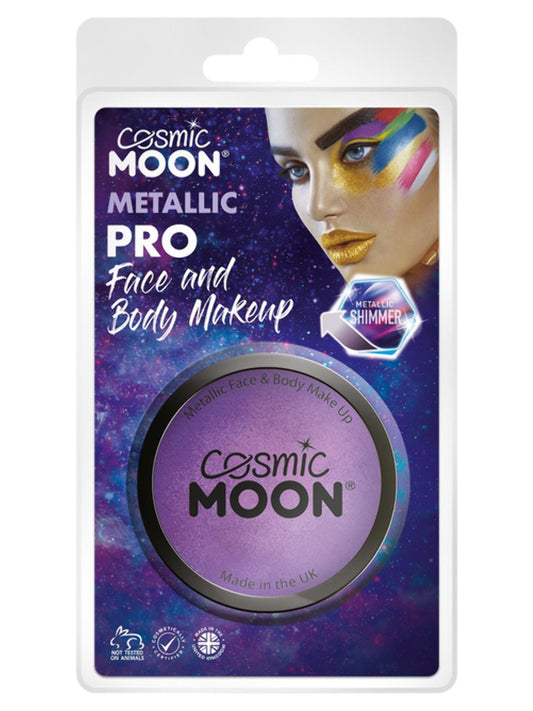 Cosmic Moon Metallic Pro Face Paint Cake Pots, Pur, Clamshell, 36g