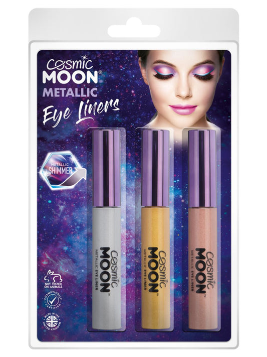 Cosmic Moon Metallic Eye Liner, Clamshell, 10ml - Silver, Gold, Rose Gold