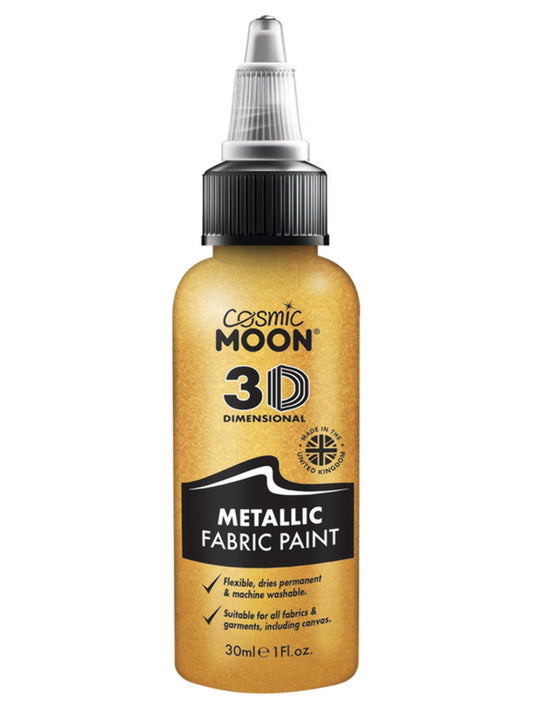 Cosmic Moon Metallic Fabric Paint, Gold, Single, 30ml