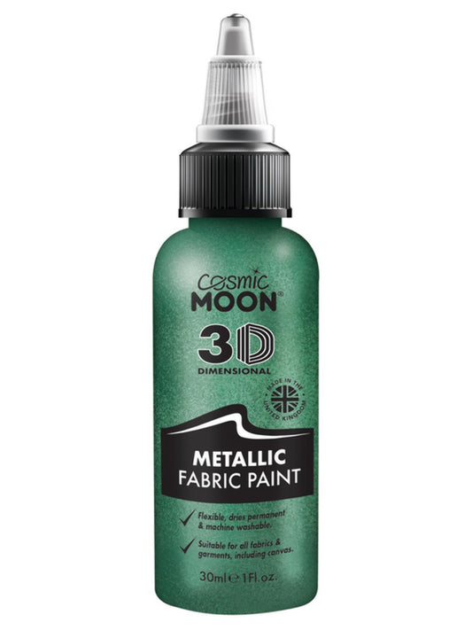 Cosmic Moon Metallic Fabric Paint, Green, Single, 30ml