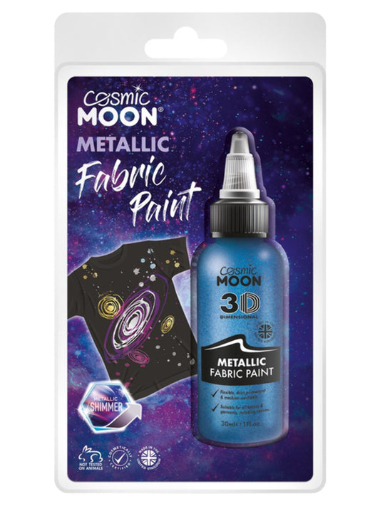 Cosmic Moon Metallic fabric Paint, Blue, Clamshell, 30ml