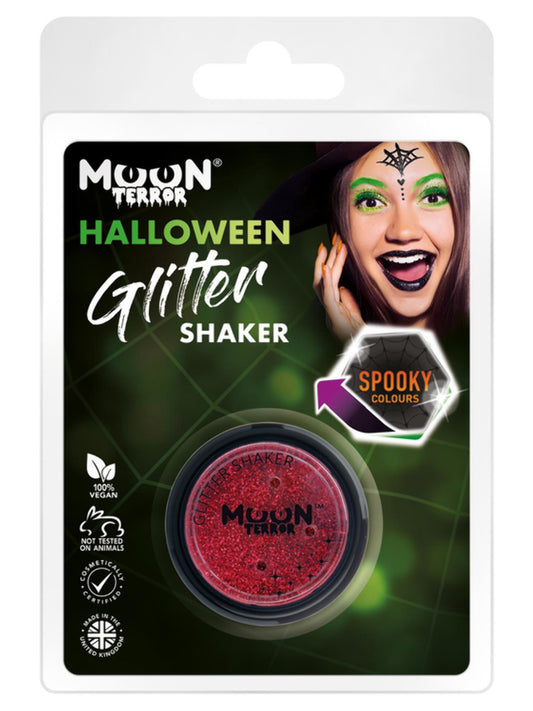 Moon Terror Halloween Glitter Shakers, Red, Clamshell 4.2g