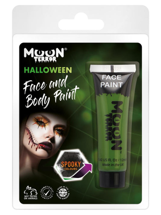 Moon Terror Halloween Face & Body Paint, Green, Clamshell 12ml
