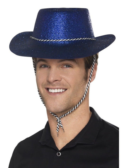 Cowboy Glitter Hat, Blue Wholesale