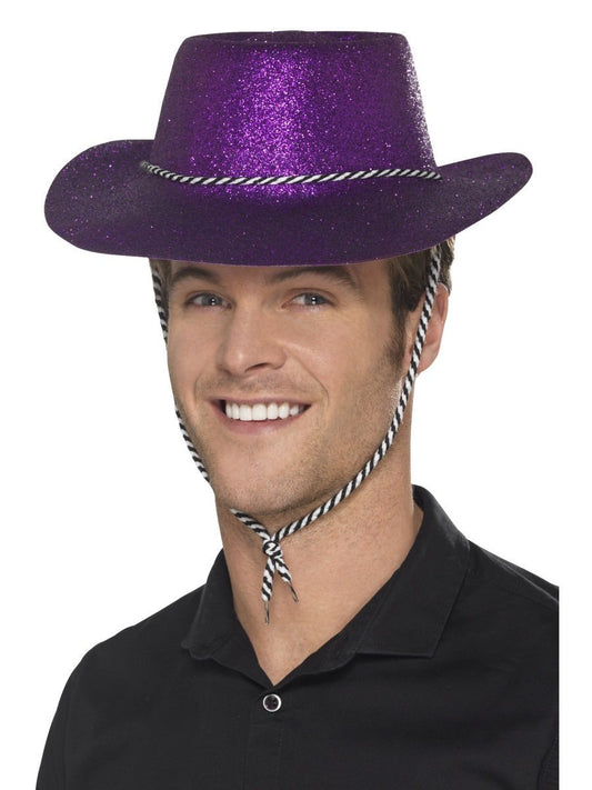 Cowboy Glitter Hat, Purple Wholesale
