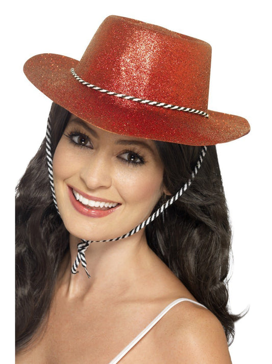 Cowboy Glitter Hat, Red Wholesale