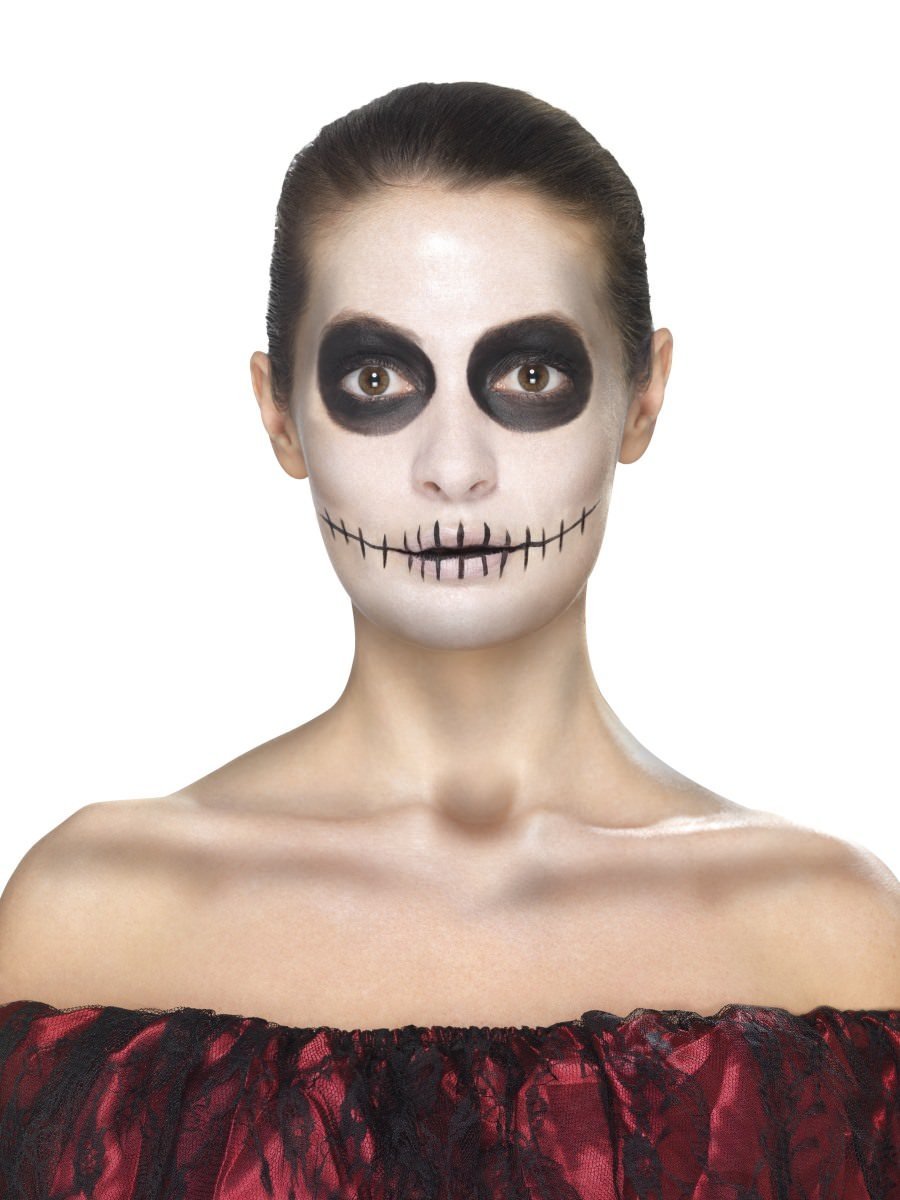 Day of the Dead Face Tattoo Transfers Kit, Red & Black Wholesale