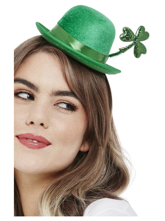 Deluxe Paddys Day Mini Bowler Hat Velour WHOLESALE