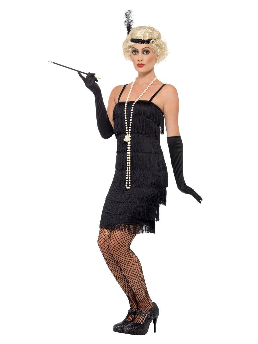 Flapper Costume, Black, with Short Dress Wholesale