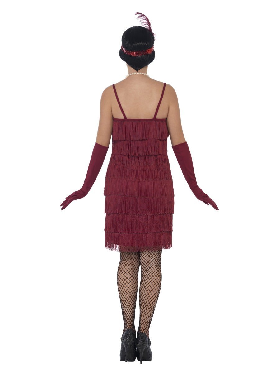 Flapper Costume, Burgundy Red, with Short Dress Wholesale