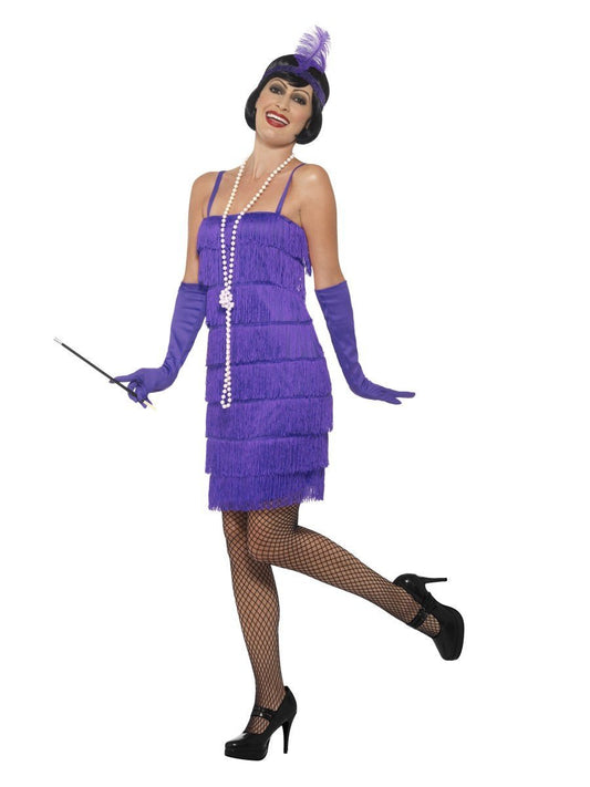Flapper Costume, Purple, with Short Dress Wholesale