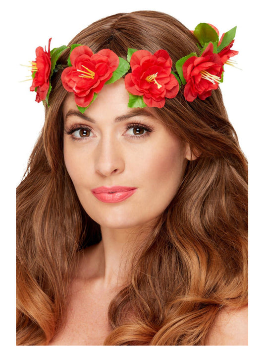 Hawaiian Flower Crown Red WHOLESALE