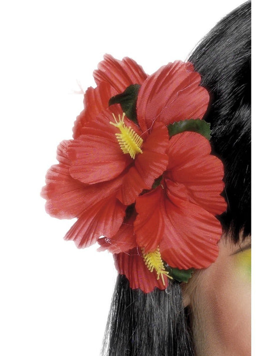 Hawaiian Flower Hair Clip, Red Wholesale