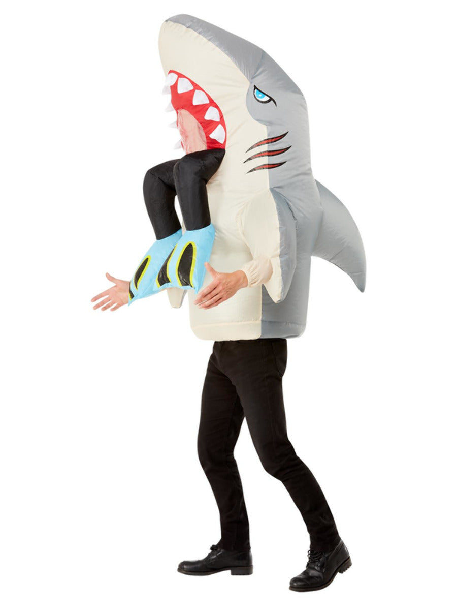 Inflatable Shark Diver Costume Grey WHOLESALE Side