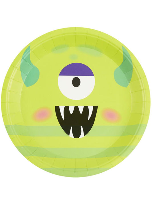 Monster Tableware Party Plates Green x8 WHOLESALE