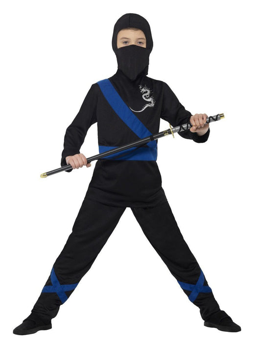 Ninja Assassin Costume, Black & Blue Wholesale