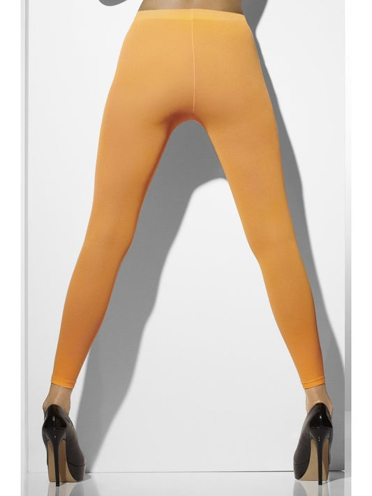 Opaque Footless Tights, Neon Orange Wholesale