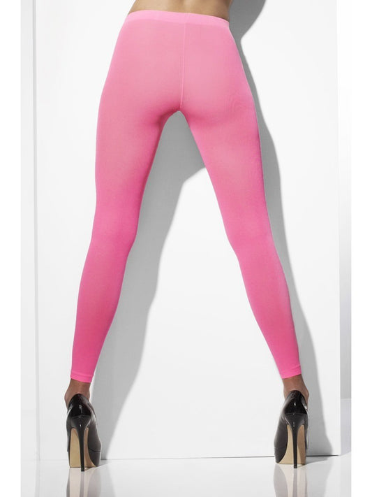 Opaque Footless Tights, Neon Pink Wholesale