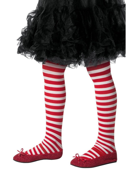 Striped Tights, Childs, Red & White Wholesale