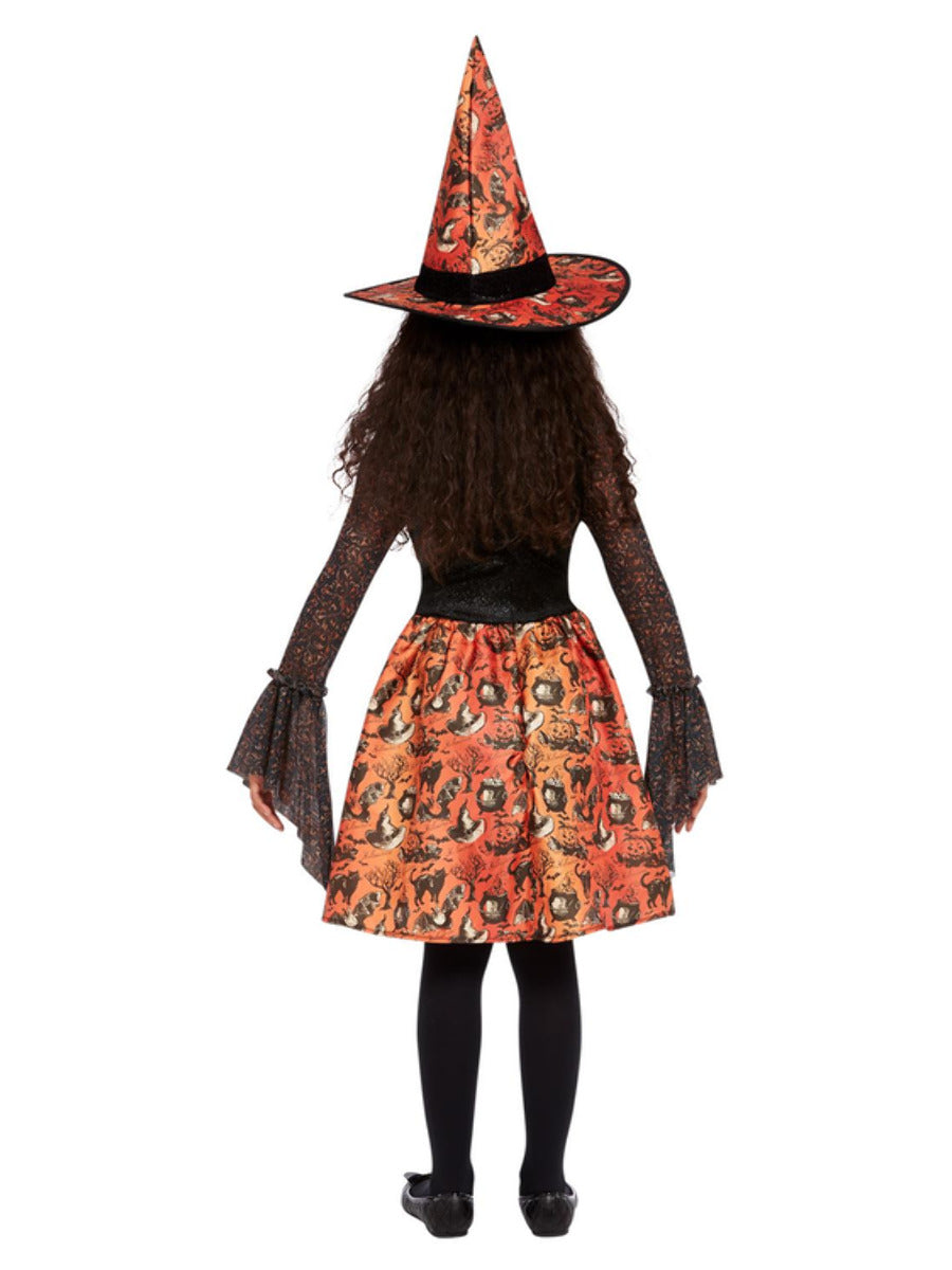 Vintage Witch Costume Orange WHOLESALE Back