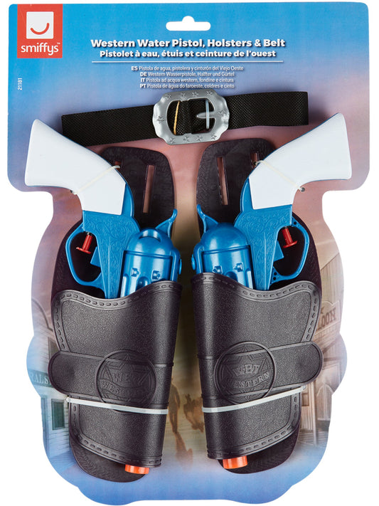 Western Water Pistol, Holsters & Belt, Blue  Wholesale