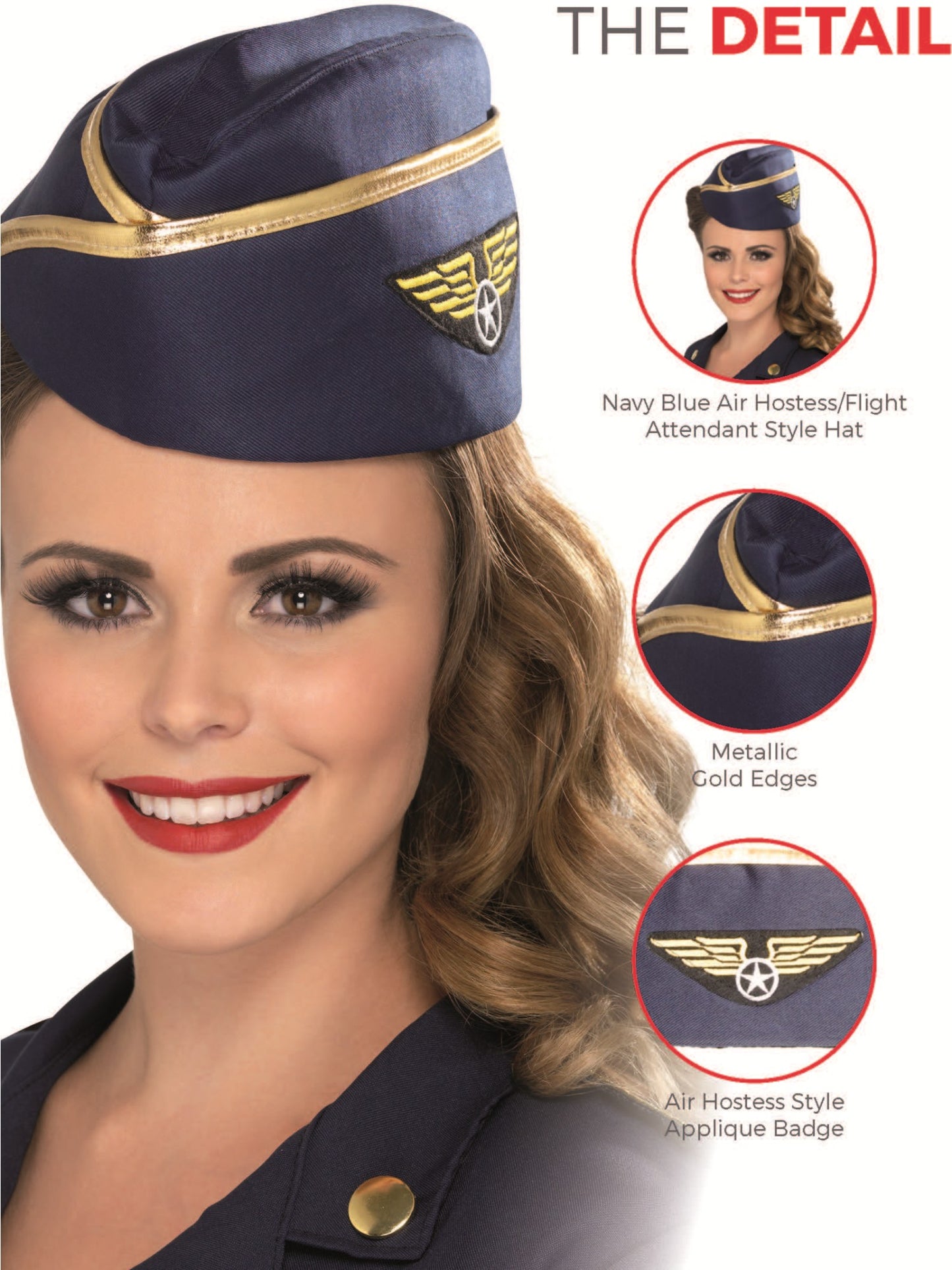 Air Hostess Hat, Blue  Wholesale