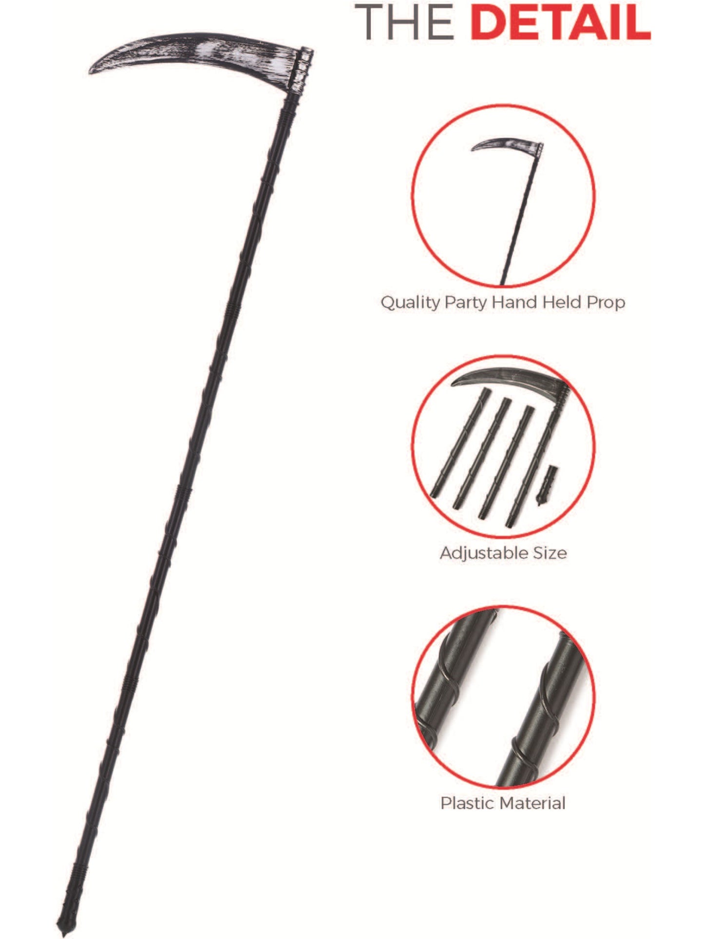 Extendable Grim Reaper Scythe, Black  Wholesale